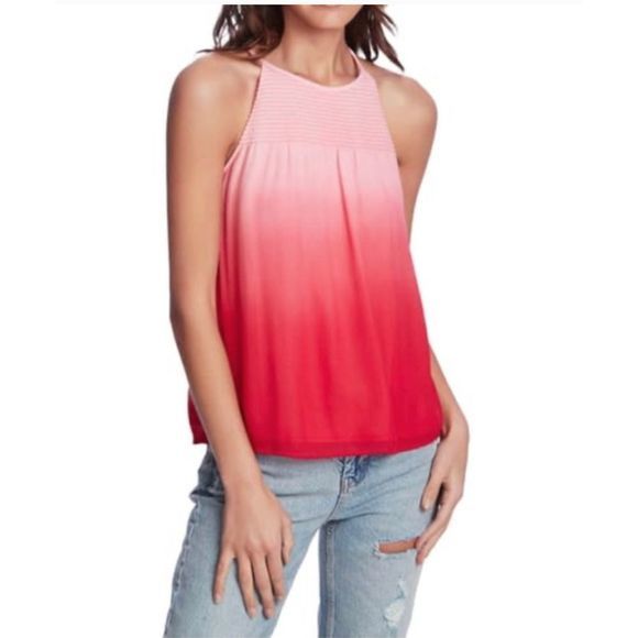 1.State Pink Tart Dip Dye Smocked Yoke‎ Halter Top NWT in Size Small - Picture 1 of 8